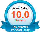 10/10 avvo rating badge for top attorney personal injury lawyers
